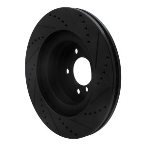 Land Rover Range Rover Brake Rotor (1) - Front Left - R1 Concepts - Drilled & Slotted - Black - `06-`09